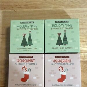 Holiday Pine & Peppermint Shower Steamers - Green and Pink